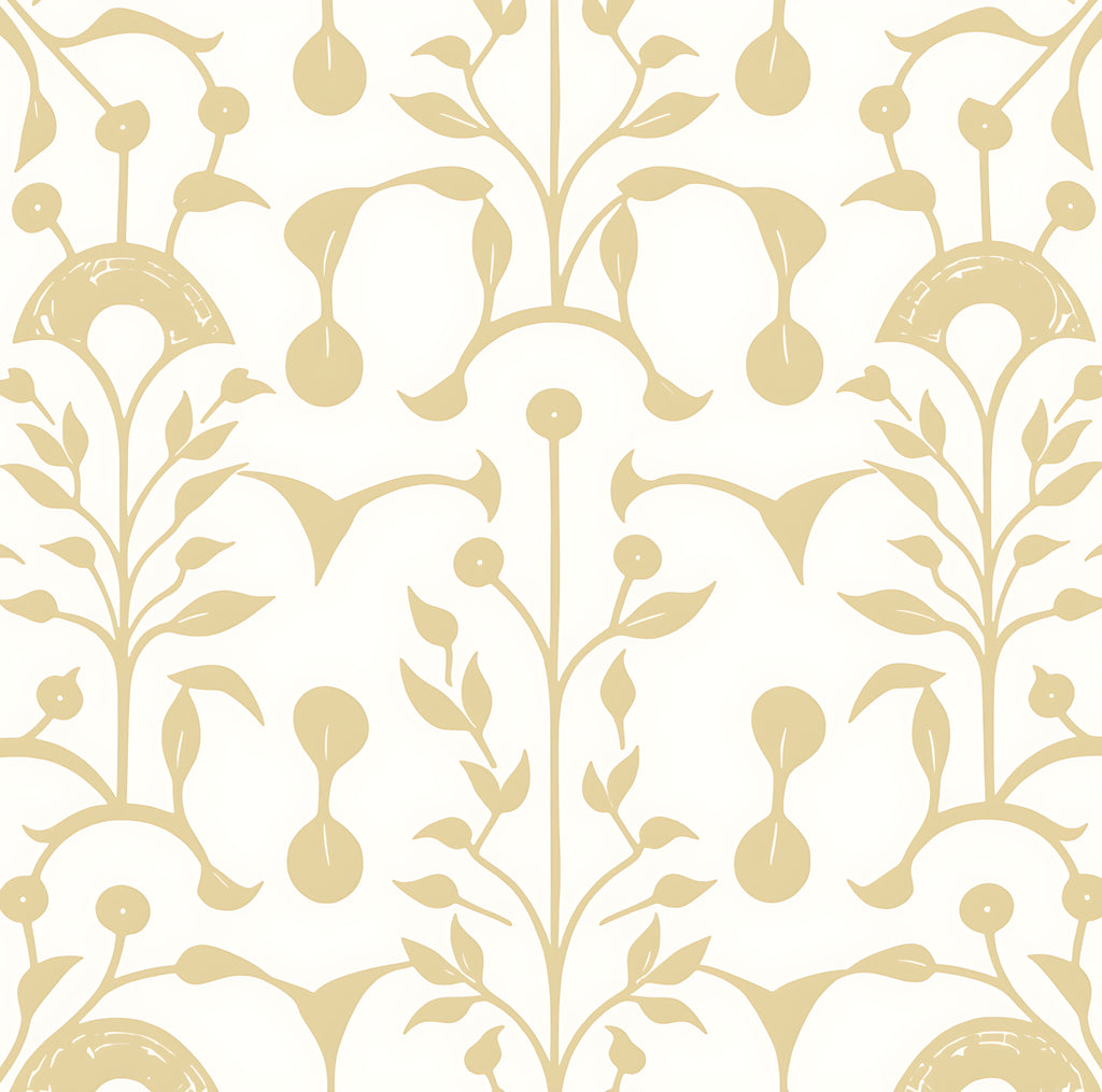 Garden Vine in Wheat - Fabric by the Yard