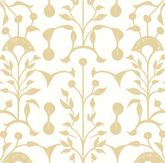 Garden Vine in Wheat - Fabric by the Yard